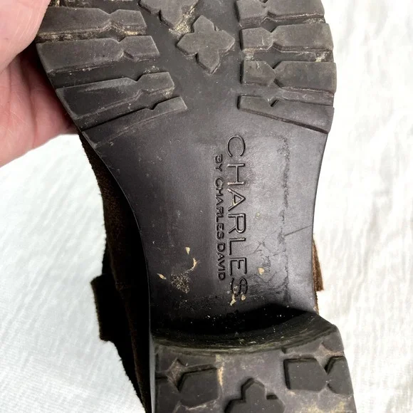 Suede Cowboy Chocolate Brown Boots Plaid Lined Women 5.5 Western Ranch Soft NOTE - Picture 14 of 16